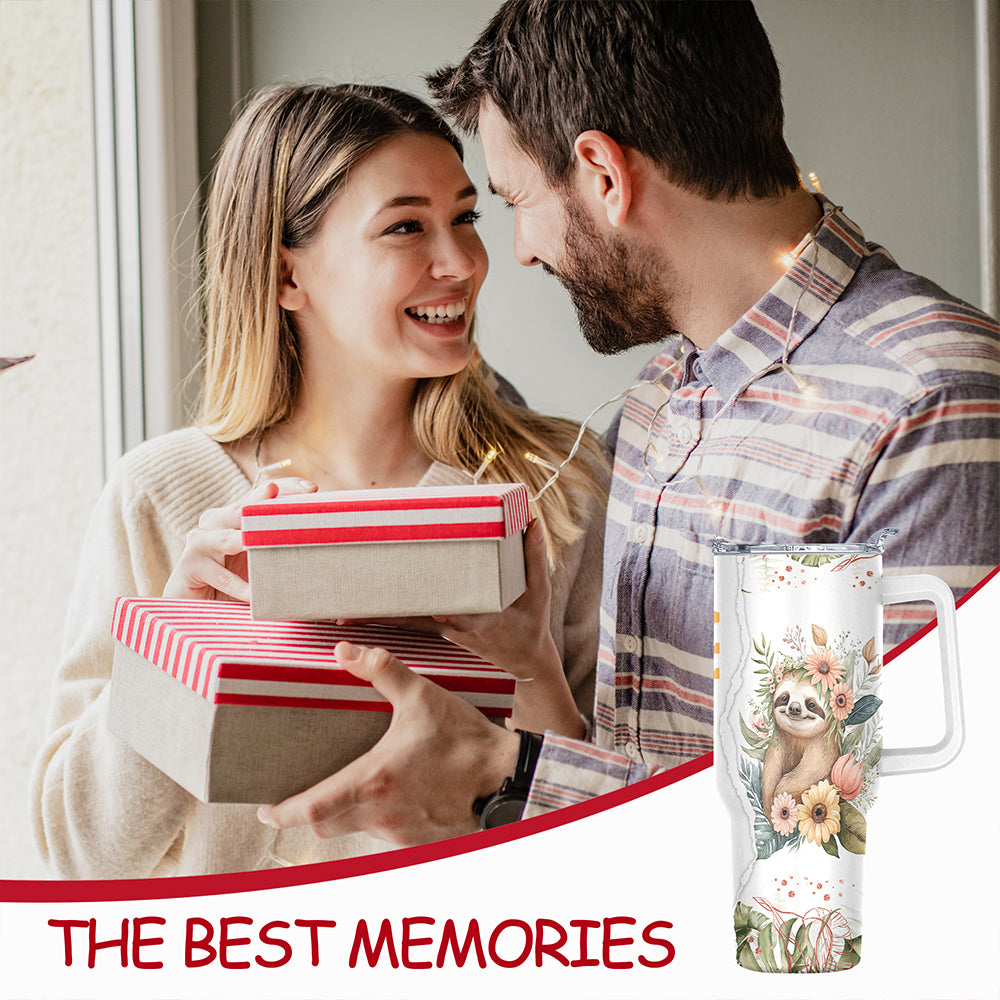 1PC, PCnted thermos cup, 40OZ round cup with lid, food-grade 304 stainless steel, double-layer vacuum thermos cup, without bisphenol A, suitable for any occasion: birthday, holiday or special occasion of family, friends or colleagues.