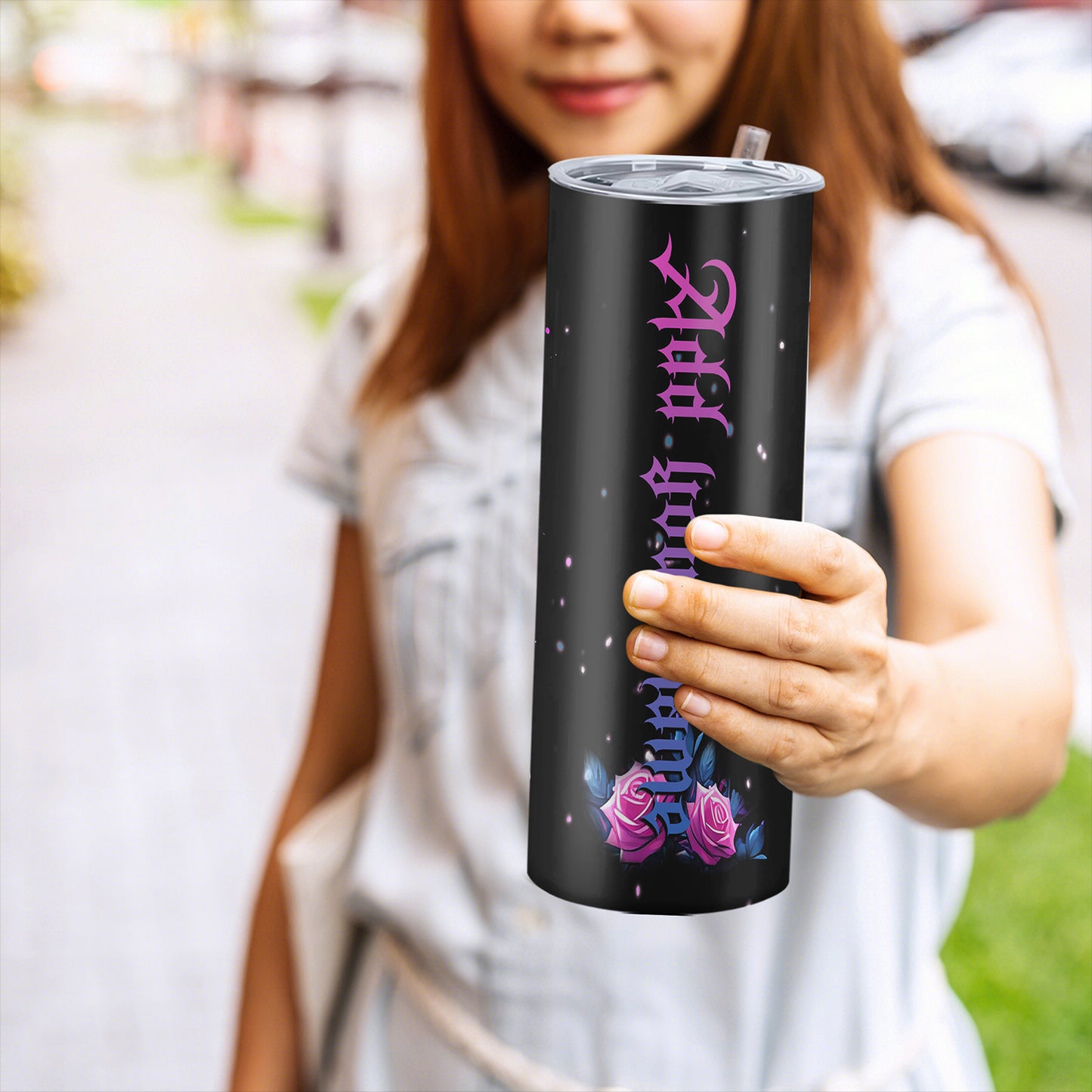 1PC, PCnted thermos cup, 20OZound cup with lid, food-grade 304 stainless steel, double-layer vacuum thermos cup, without bisphenol A, suitable for any occasion: birthday, holiday or special occasion of family, friends or colleagues.